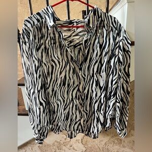 Free People zebra blouse small